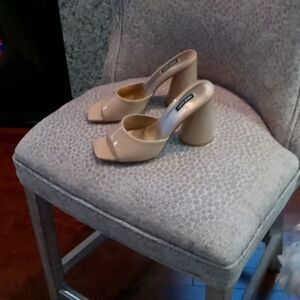 Nine West Nude Block Heel Sandals